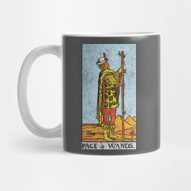 Page of wands tarot card (distressed) by Nate's World of Tees